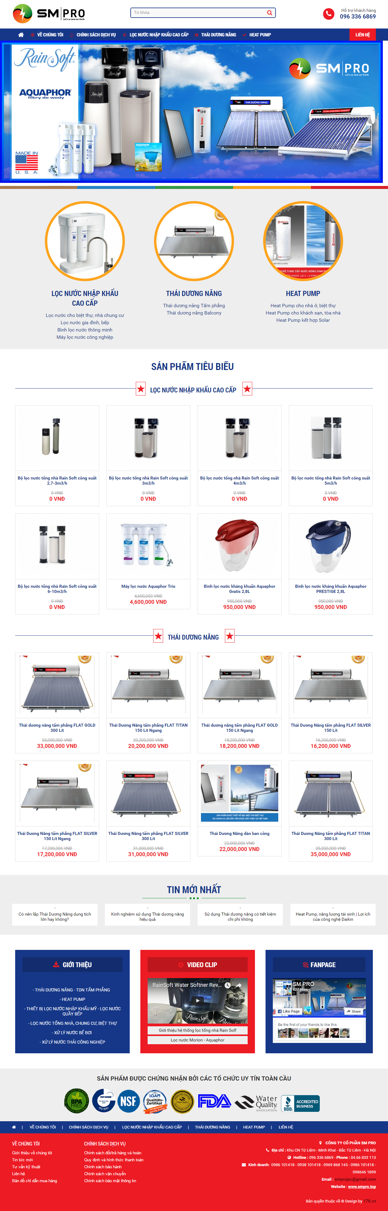 Thiết kế web giá rẻ bán máy lọc nước