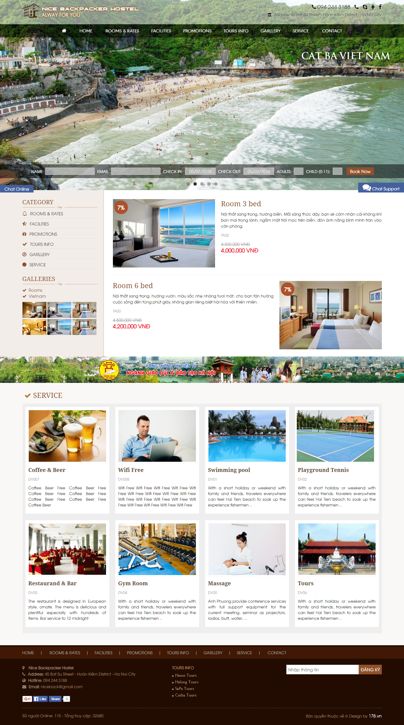Thiết kế web giá rẻ resort, khu nghỉ dưỡng