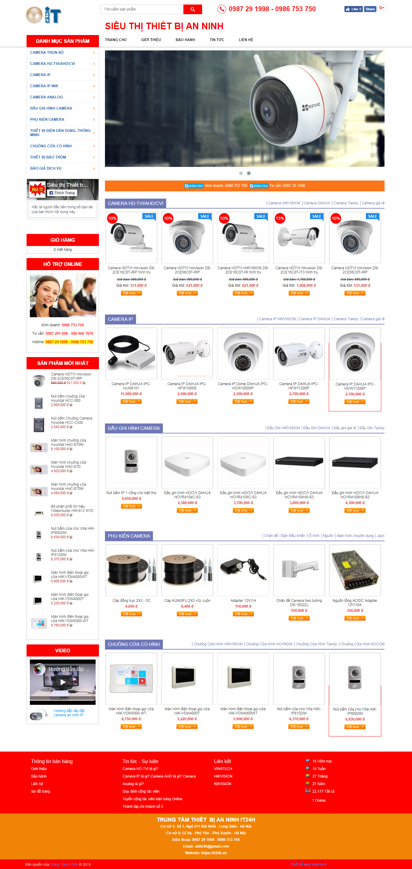 Thiết kế web giá rẻ bán camera