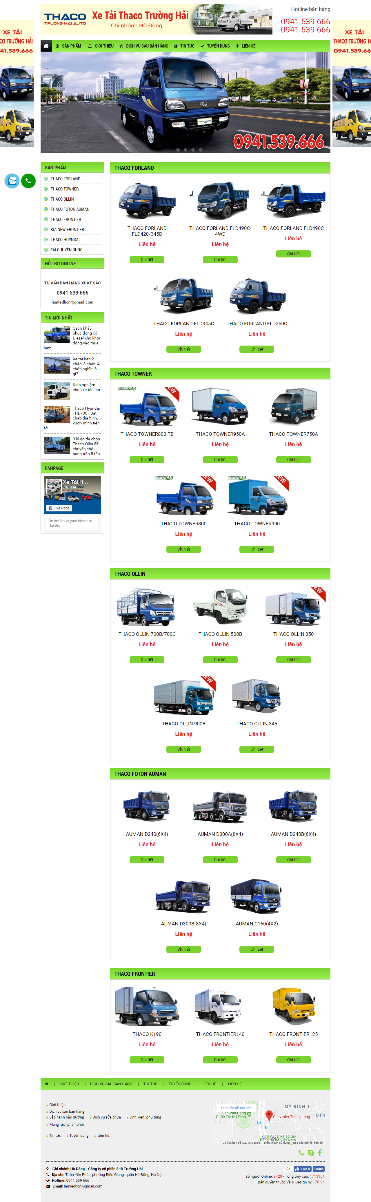 thiết kế web giá rẻ bán xe tải