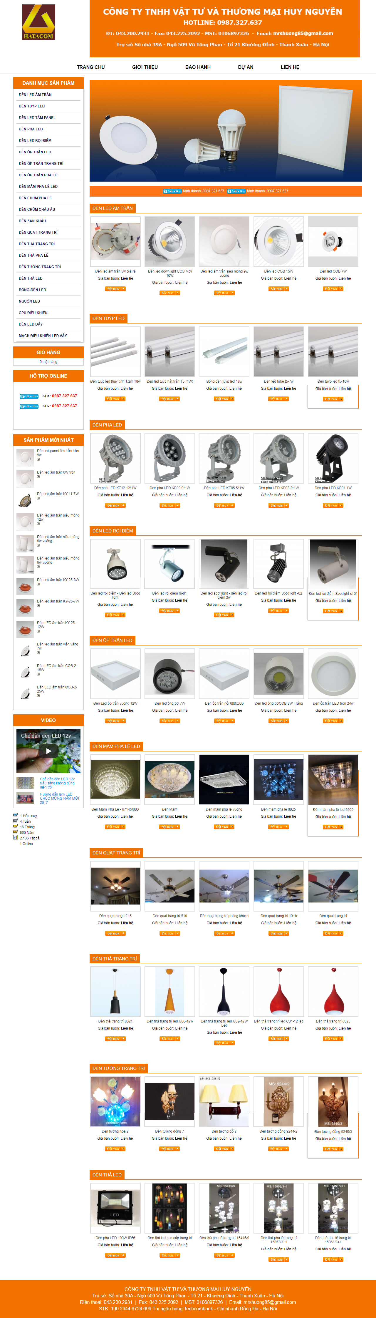 thiết kế web giá rẻ đèn led