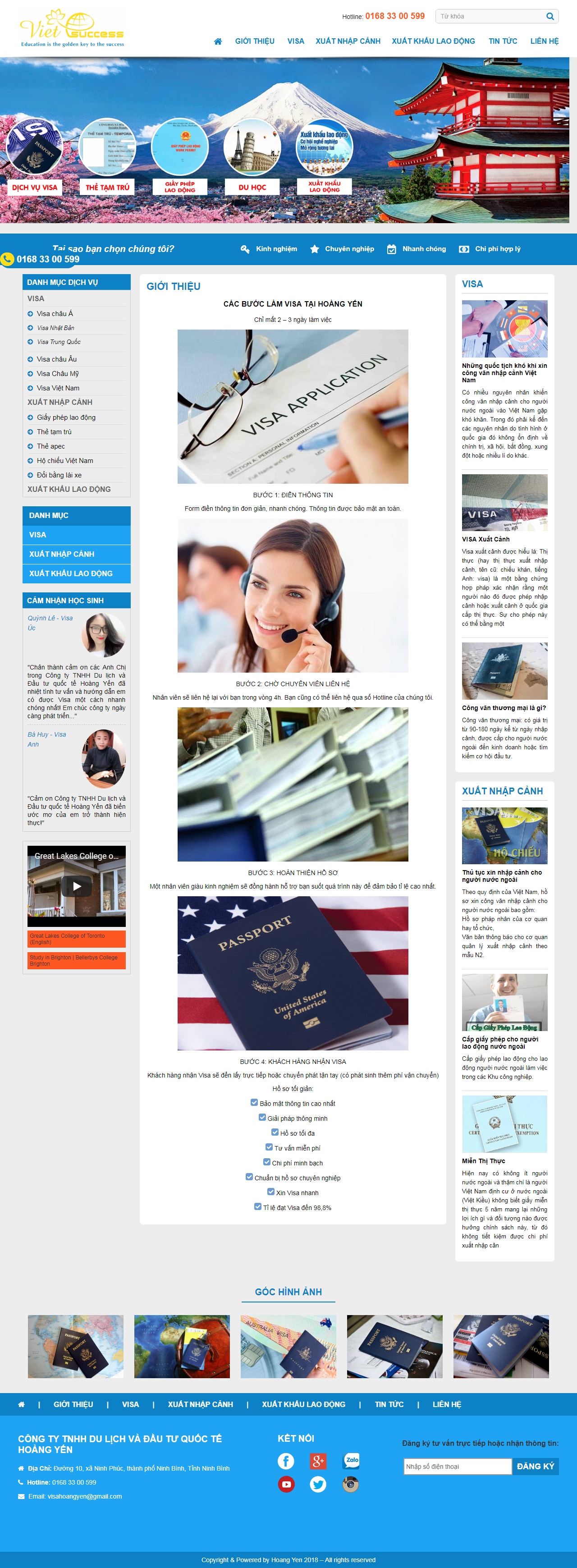 thiết kế web giá rẻ làm visa