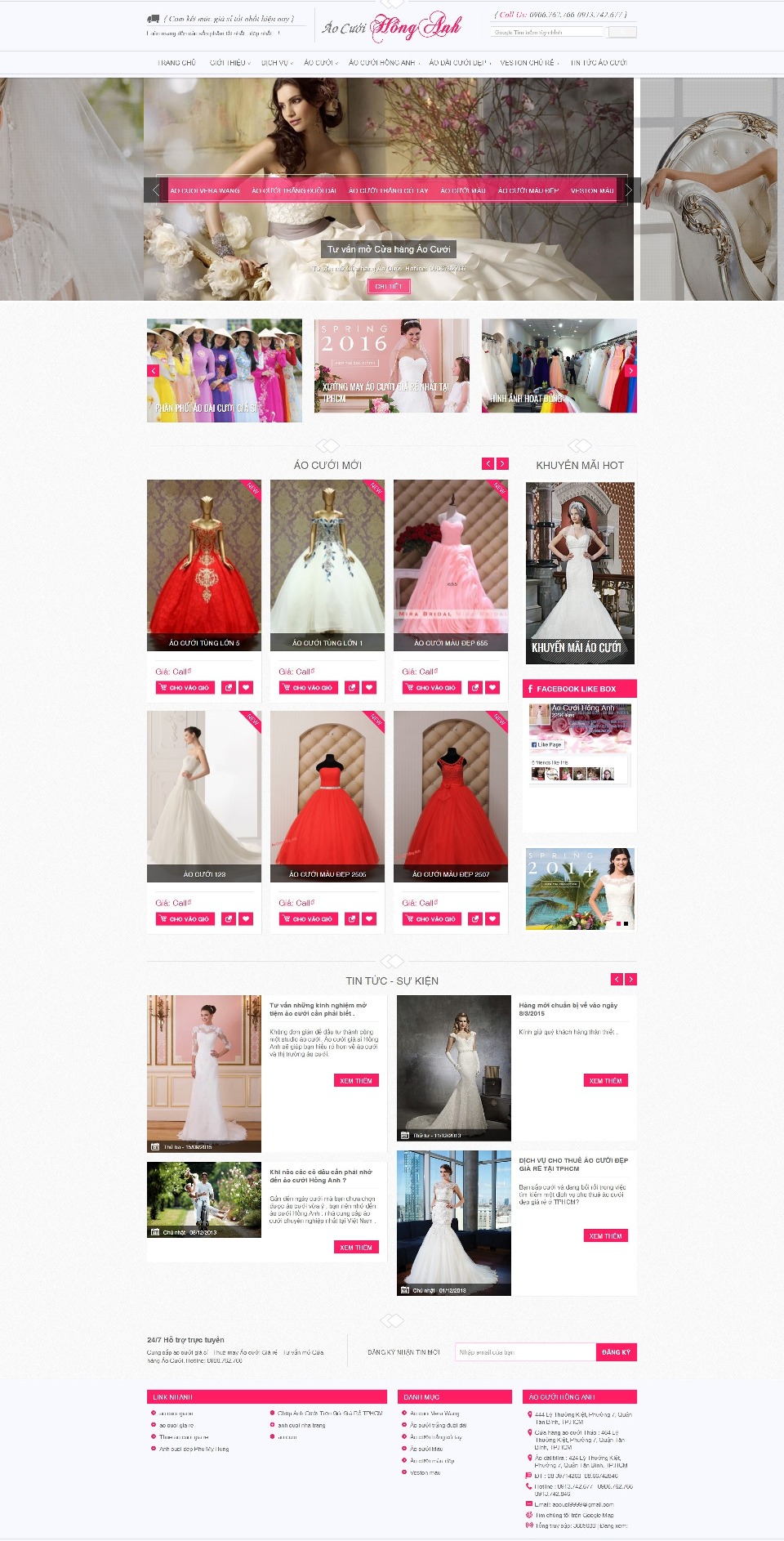 Thiết kế web giá rẻ áo cưới, studio