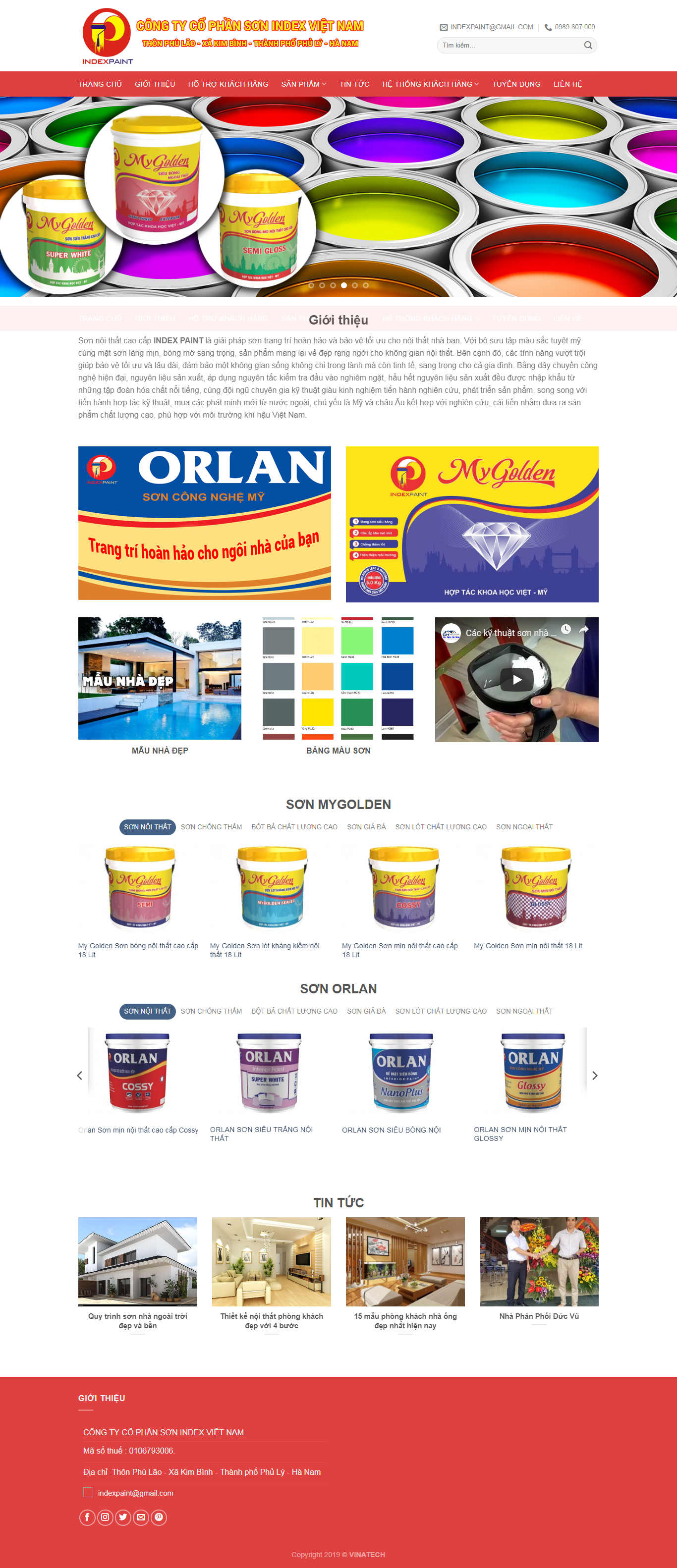 thiết kế web giá rẻ cửa hàng sơn