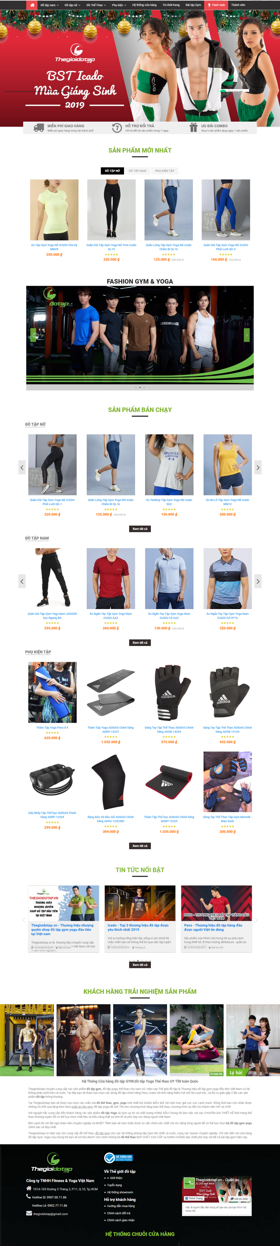 Thiết kế web giá rẻ bán quần áo thể thao