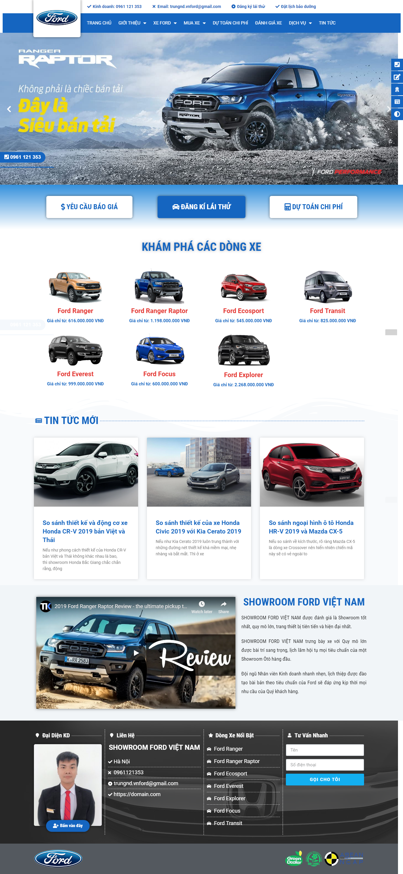 thiết kế web giá rẻ showroom ô tô
